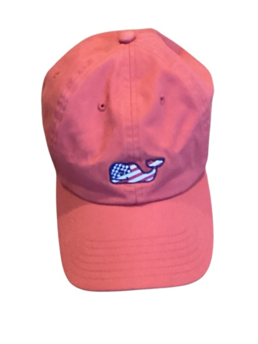 Vineyard Vines Pink Coral USA Flag Cotton Baseball Hat